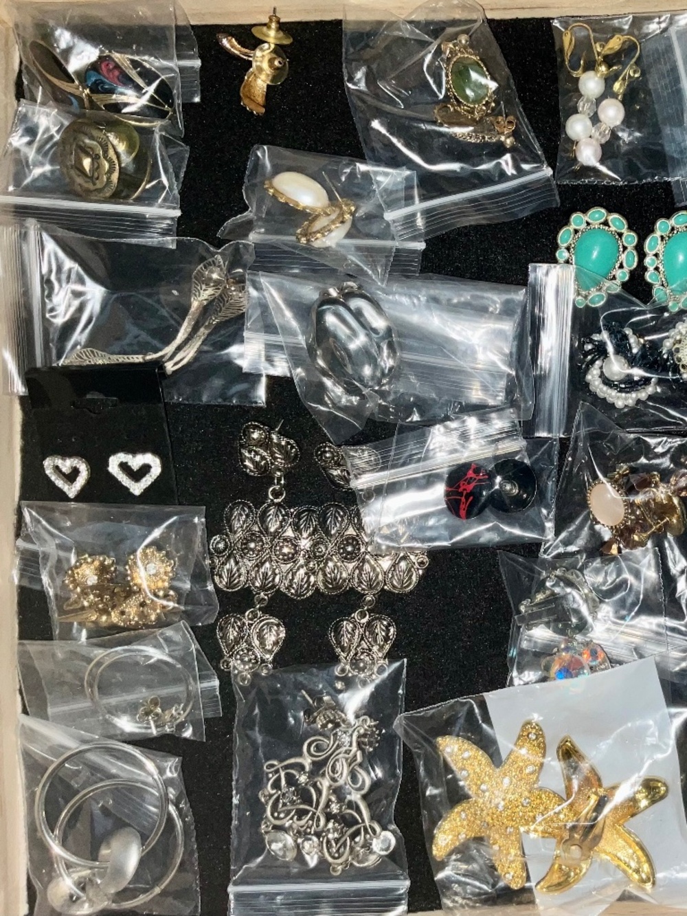 35 Pair Vintage Earrings Reseller Lot Wearable Mixed Styles
